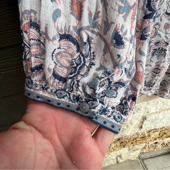 Lucky Brand Half Placket Peasant Boho Top, size Small - Picture 4 of 7